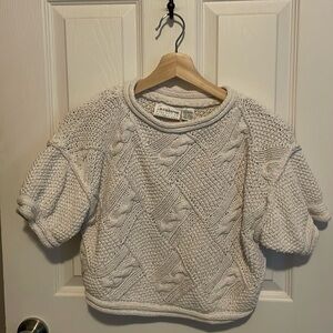 Cropped cotton sweater